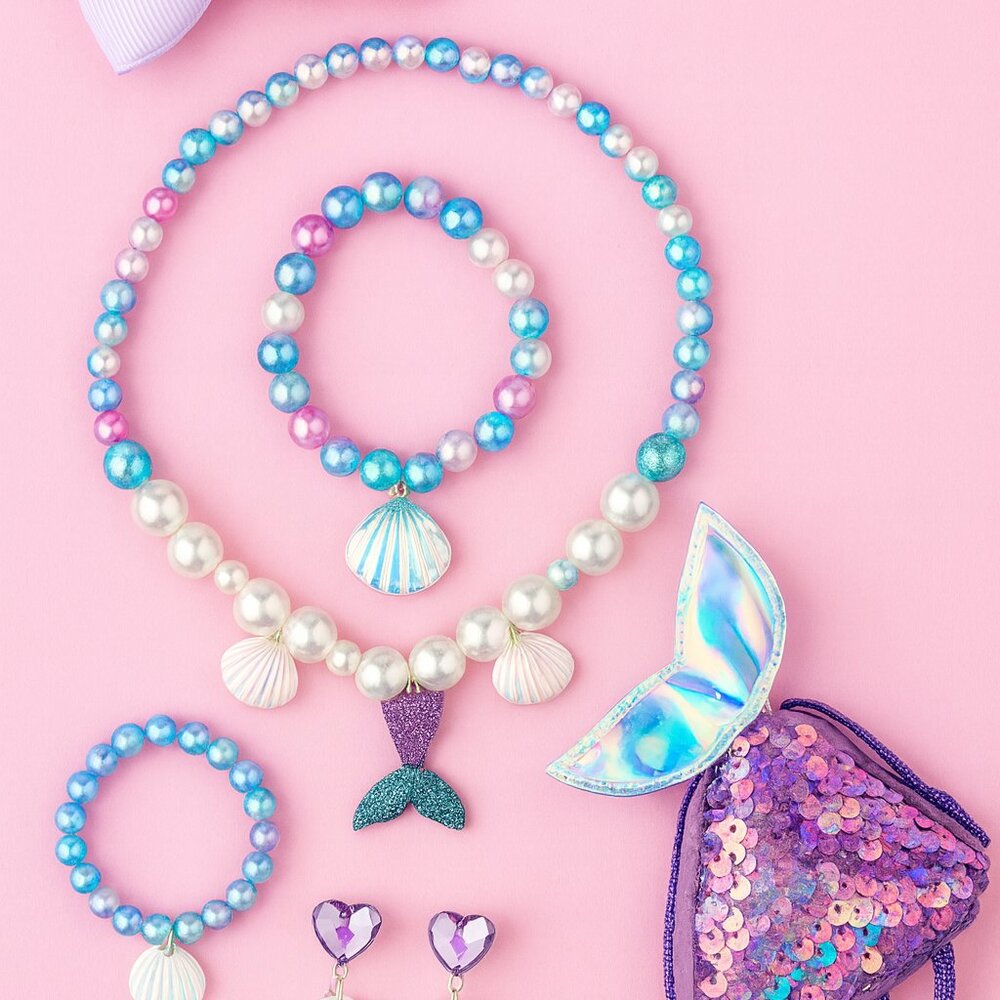 Dress Up for Girls Kids Birthday 7 pieces of mermaid jewelry supplies - Picture 2 of 7
